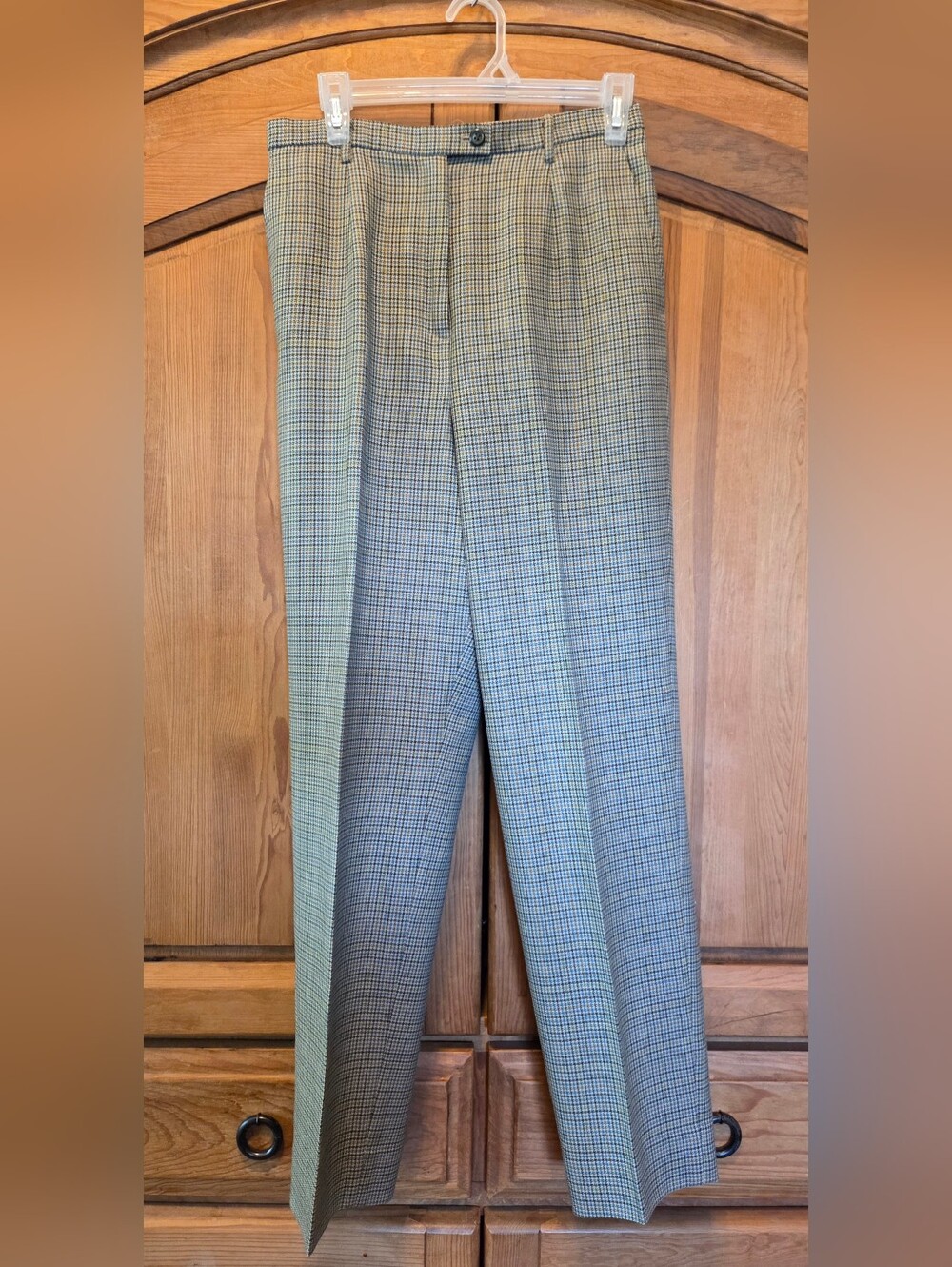 Pendleton Dress Pants Womens 100% Virgin Wool Houndstooth Check Plaid Sz 8 NWOT